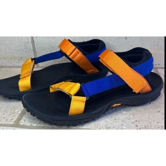 Merrell Men’s Kahuna Blue Orange Strappy Sandals Hook Loop Vibram Men Sz 11 main image 4
